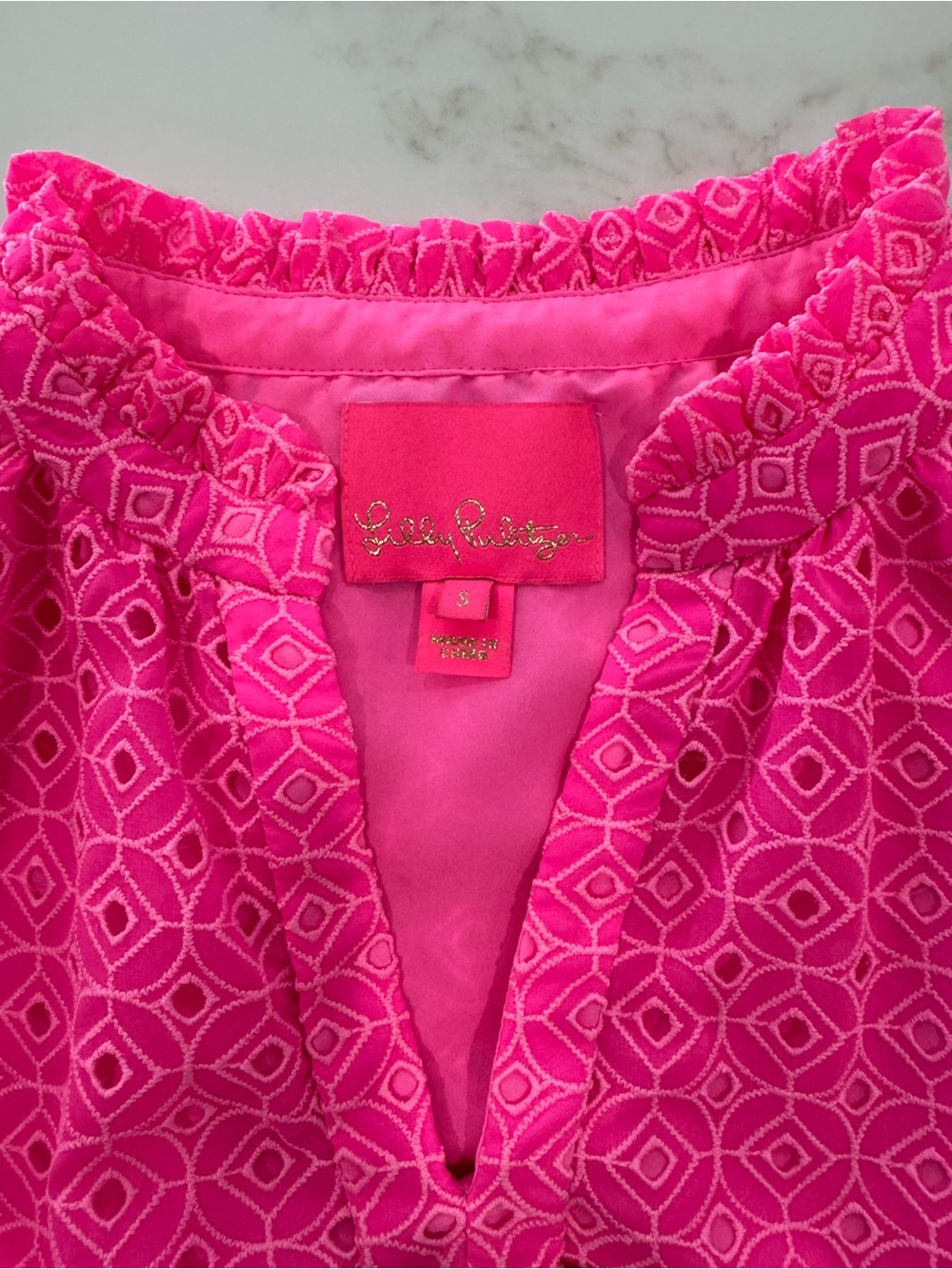Lilly Pulitzer Pink Sleeveless Eyelet Tiered Dress - Picture 3 of 3